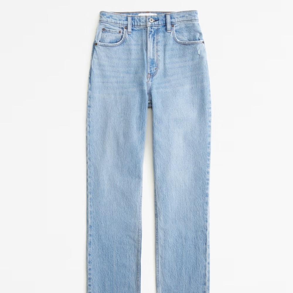 Abercrombie 90s straight ultra high rise jeans- raw hem edition